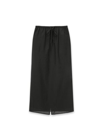 Long Banding Slit skirt Black