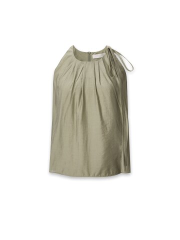 SHIRRING HALTER NECK BLOUSE Light Khaki