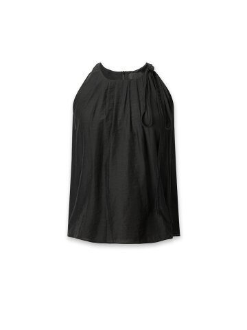 SHIRRING HALTER NECK BLOUSE Black