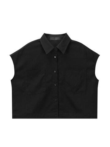 CROP STRING BLOUSE Black