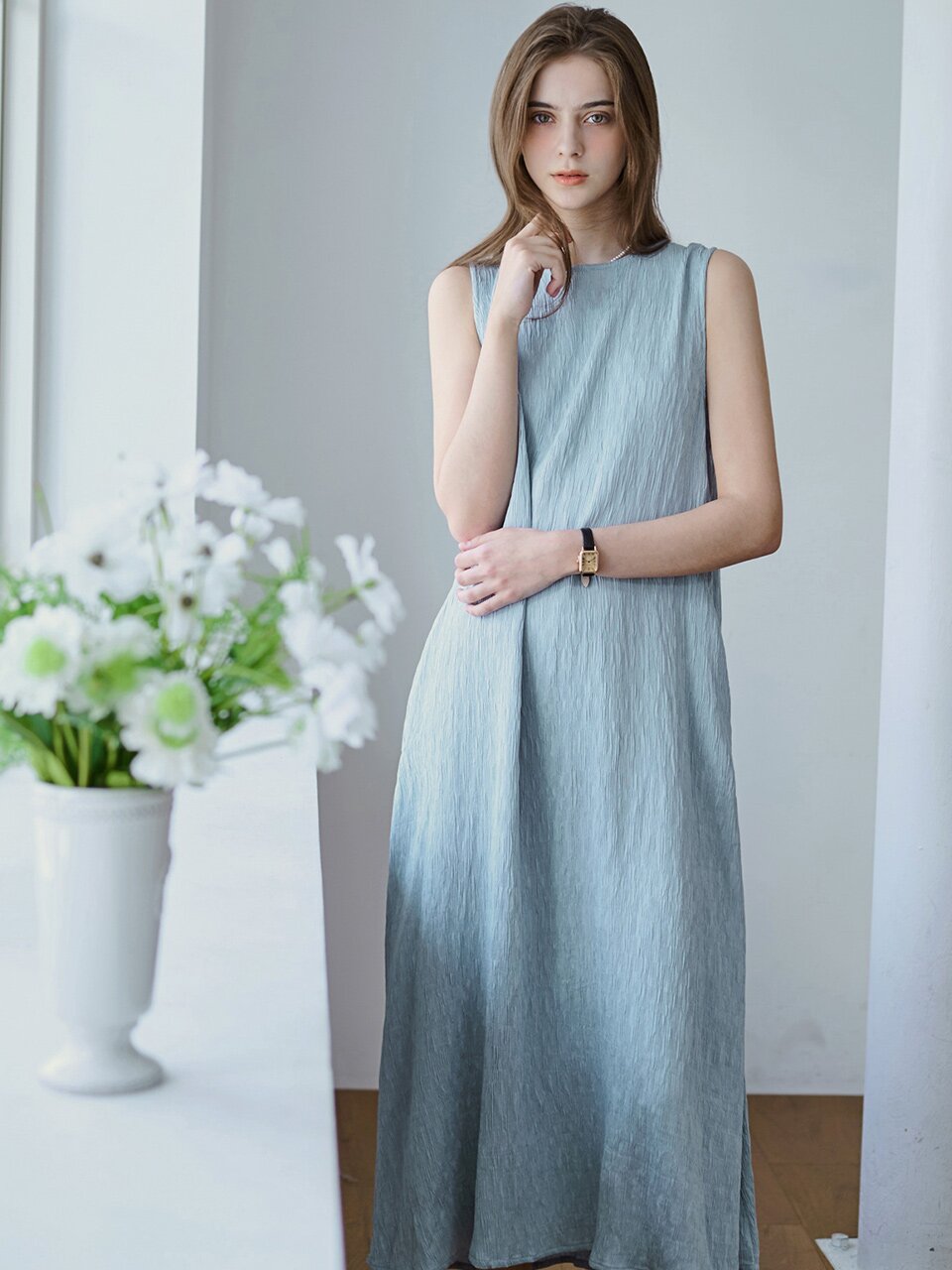 [12차][컬러추가] Back slit pleated midi dress_5 Colors
