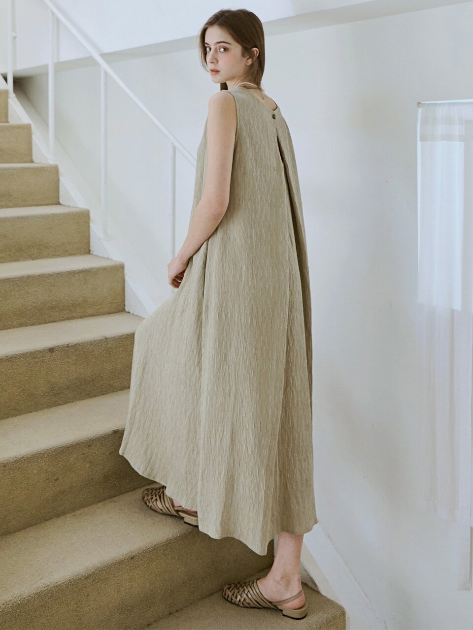 [12차][컬러추가] Back slit pleated midi dress_5 Colors