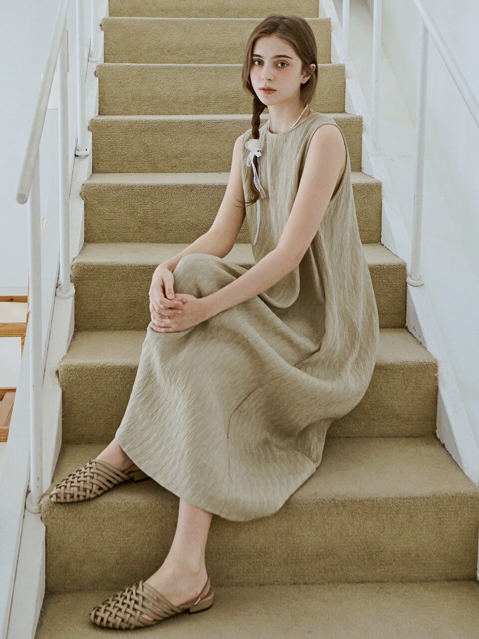 [12차][컬러추가] Back slit pleated midi dress_5 Colors