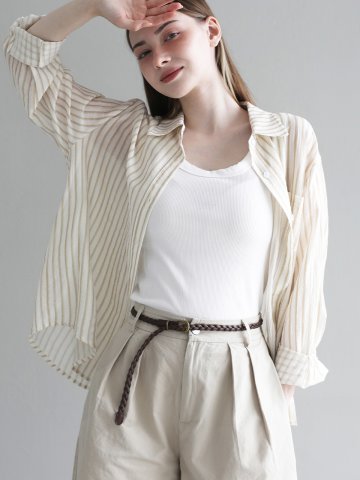 Flow stripe shirt - Beige