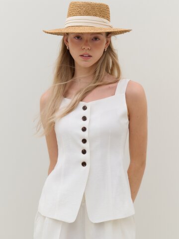 MET linen blending set vest modern ivory