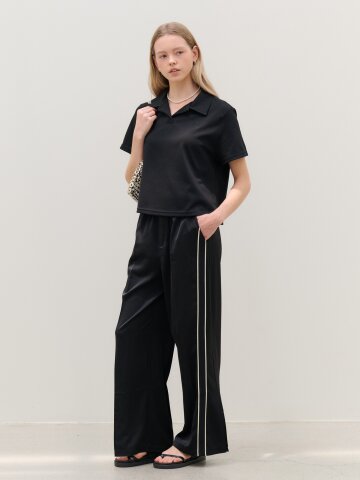 MET collar T-shirt & slacks set