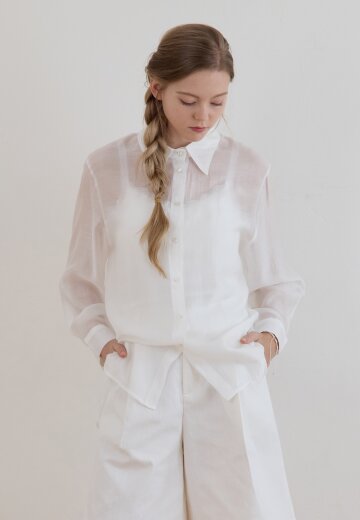 ORGANZA SEE-THROUGH SHIRT IVORY