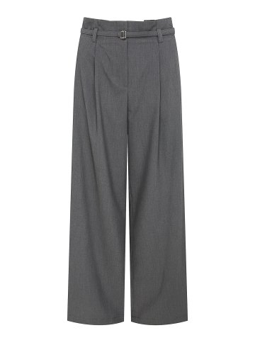 벨티드 원턱 백 밴딩 와이드 팬츠 