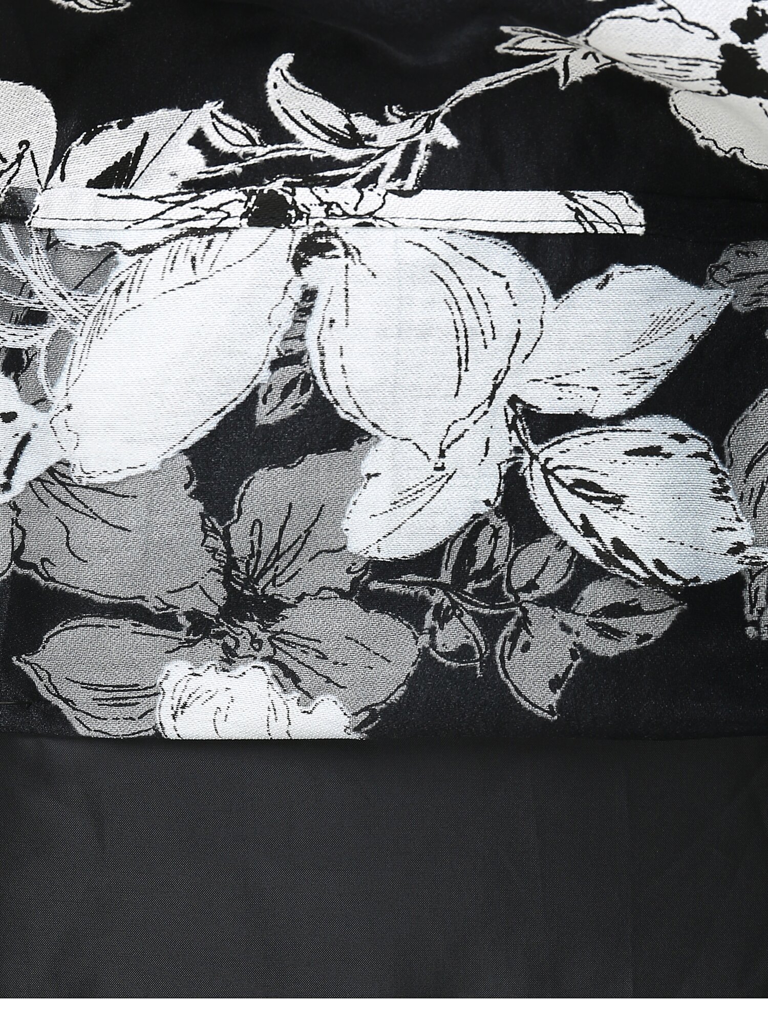 플로럴 턱 플레어 스커트 (PRINT BLACK)