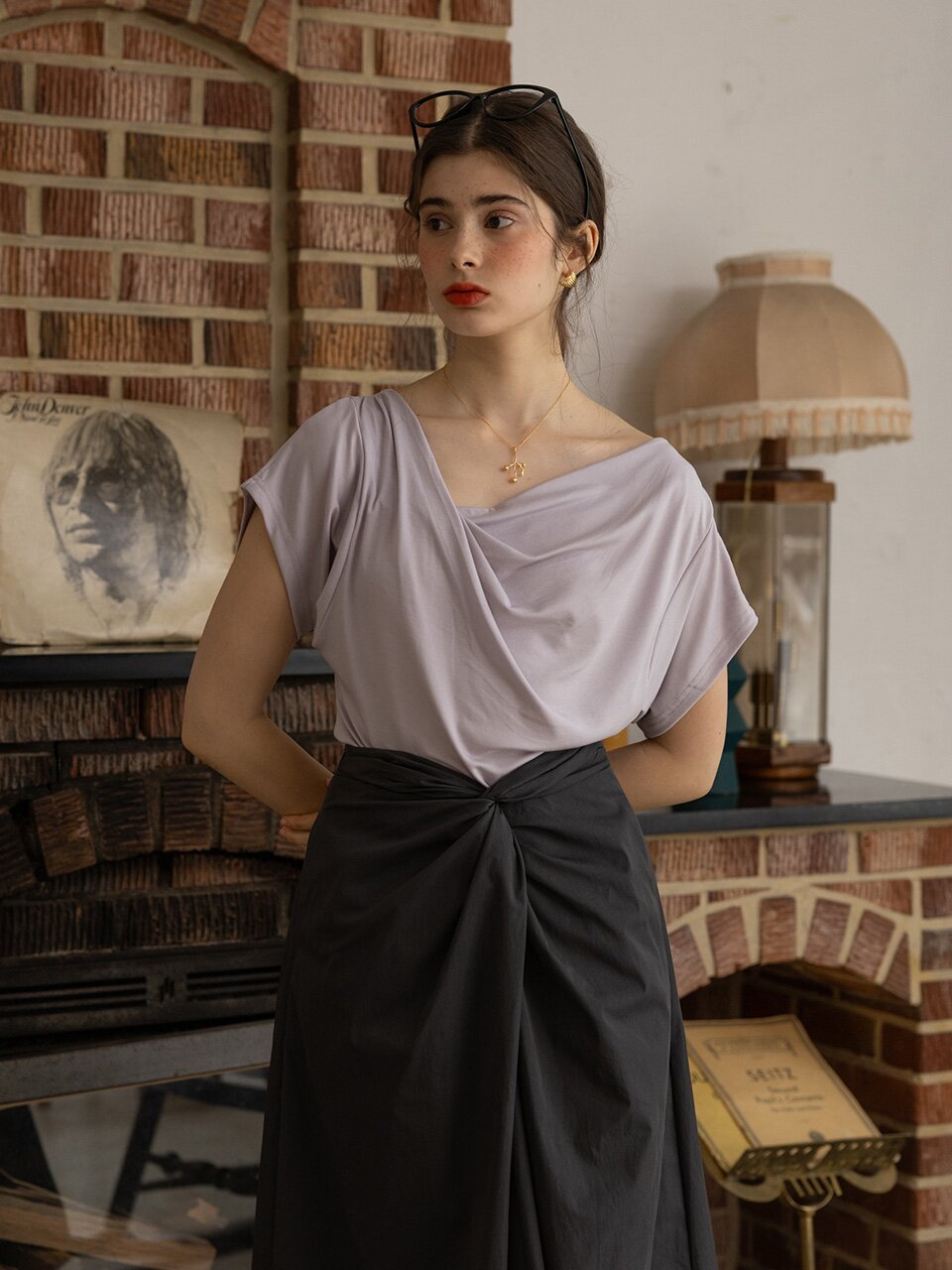 PM_Pleated casual top_2color