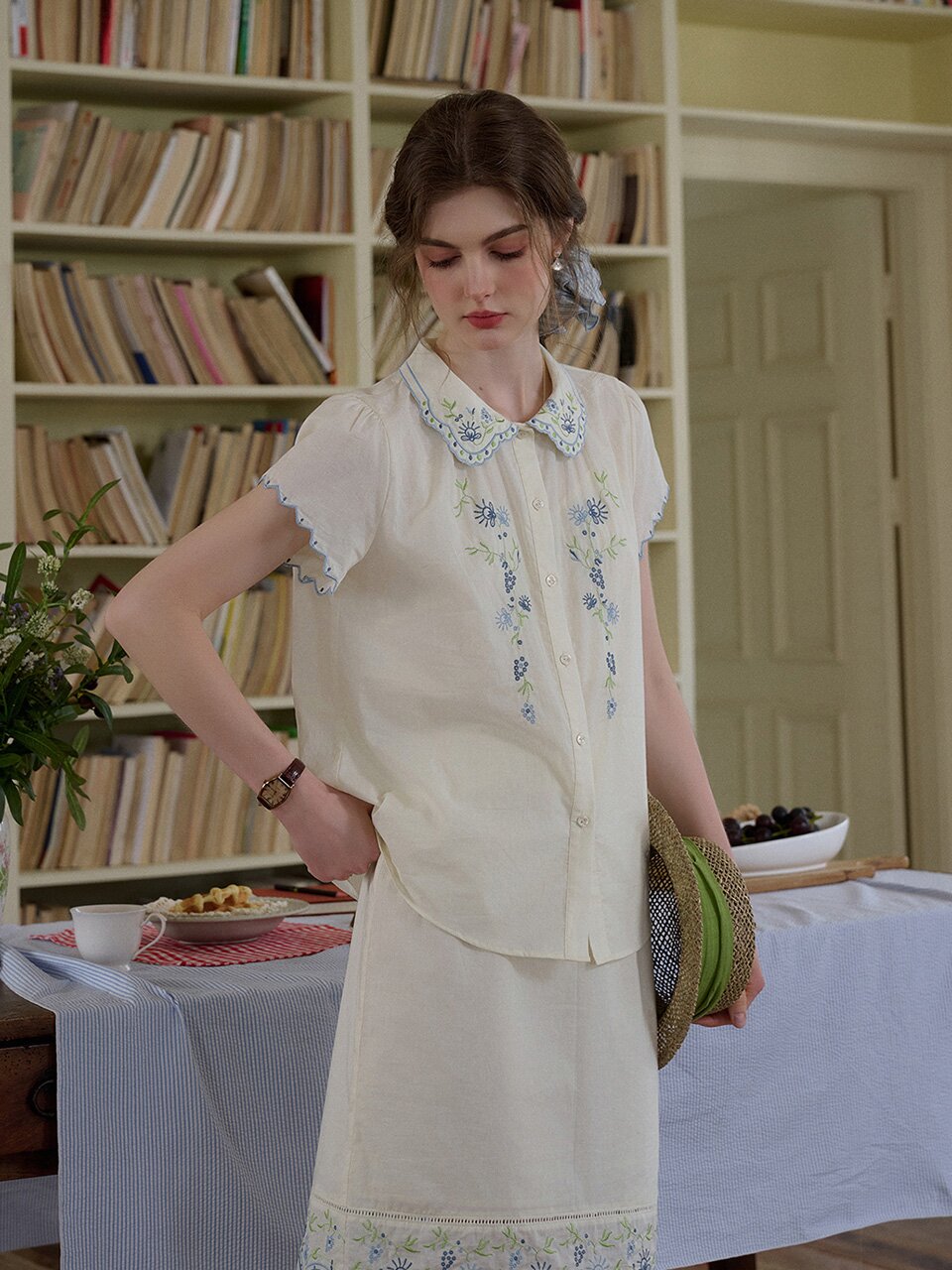 SR_Cotton french doll collar blouse