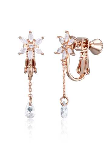 워터 플라워 드롭 귀찌 귀걸이 ELSPEE504