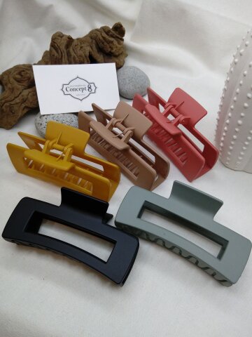 [CONCEPT8 by 신비]빅 사각 매트 컬러 집게핀_CEHA250708