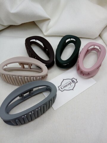 [CONCEPT8 by 신비]매트 커브드 오발 심플 집게핀_CEHA250709