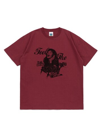 FEEL THE RHYTHM TEE (BURGUNDY)