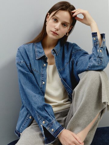 언커버 컷팅 데님 재킷 