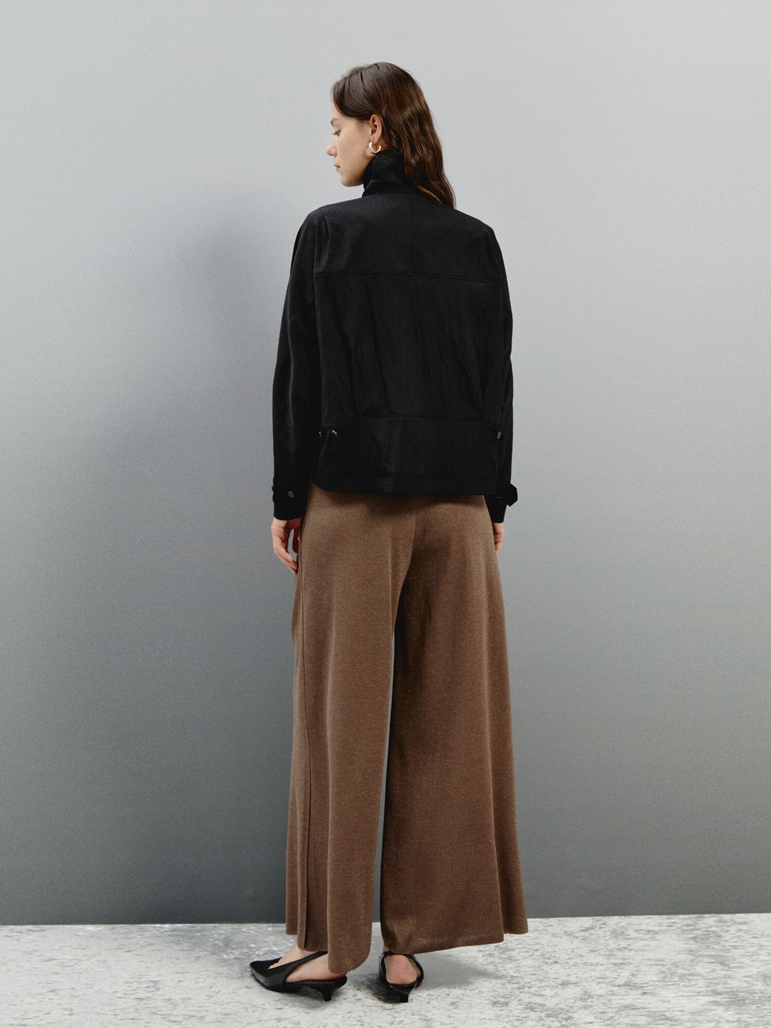 카라 버튼업 미드 점퍼 (BLACK)