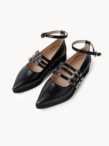 [천연소가죽]Du 스트랩 메리제인 플랫 블랙 sr2400