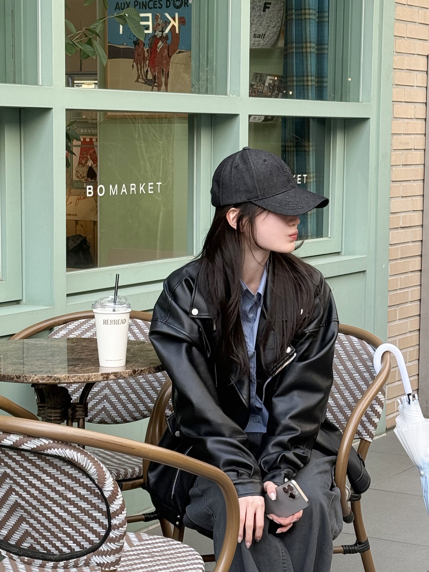 SIGNITURE BIGLOGO OVERFIT BALLCAP 남녀공용 챙이 긴 볼캡 오버핏 야구모자 BLACK DENIM