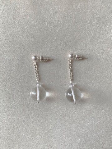 백수정 달항아리 귀걸이