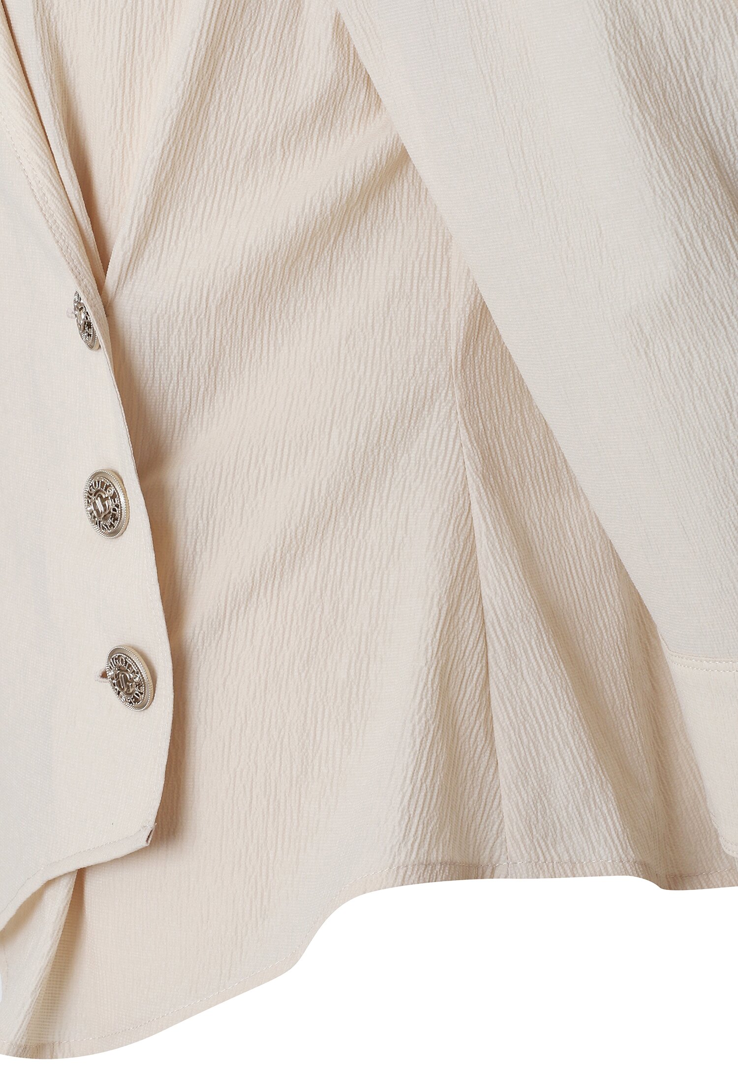 사이드 버튼 슬림 칼라 블라우스 (LIGHT BEIGE)