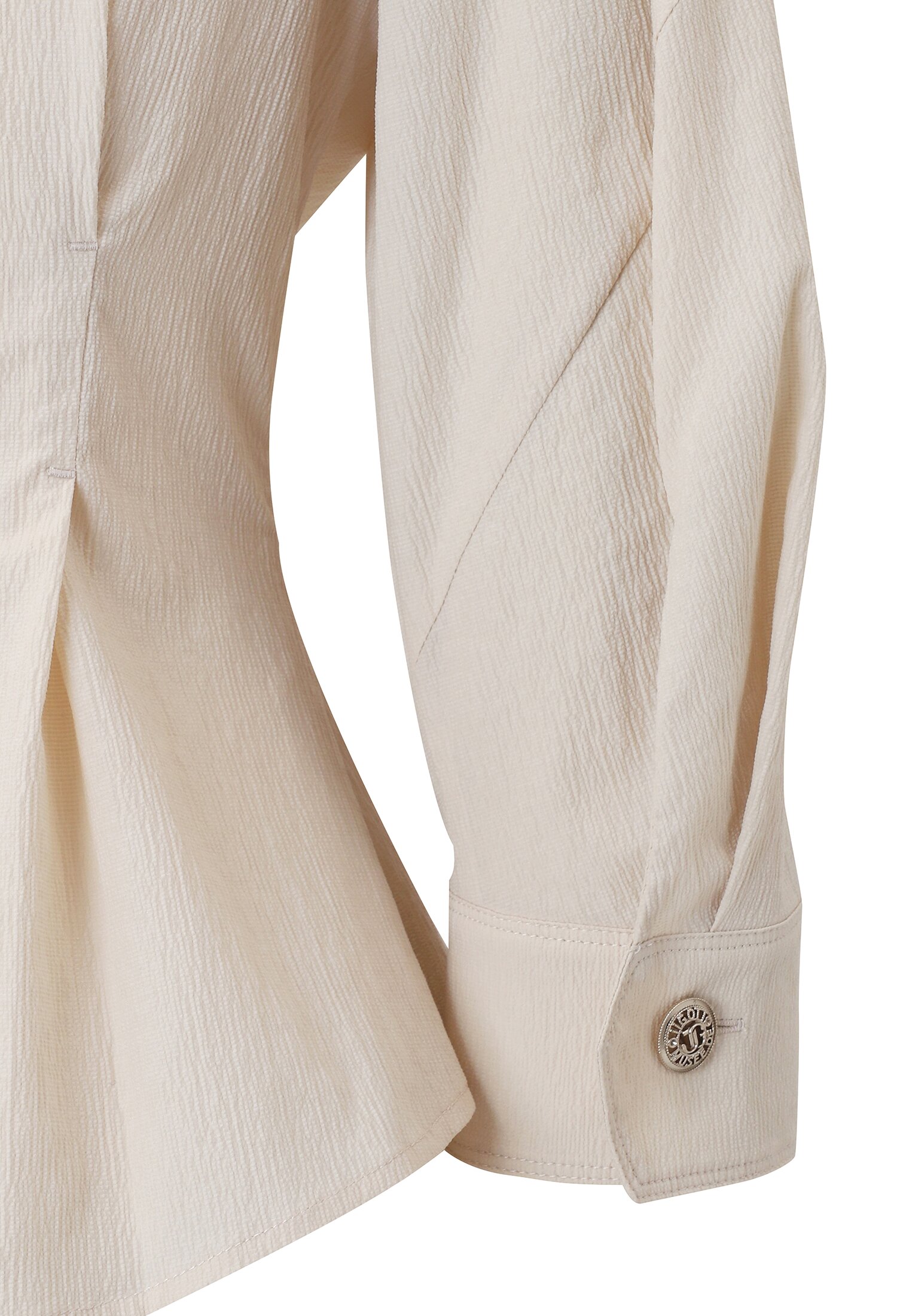 사이드 버튼 슬림 칼라 블라우스 (LIGHT BEIGE)