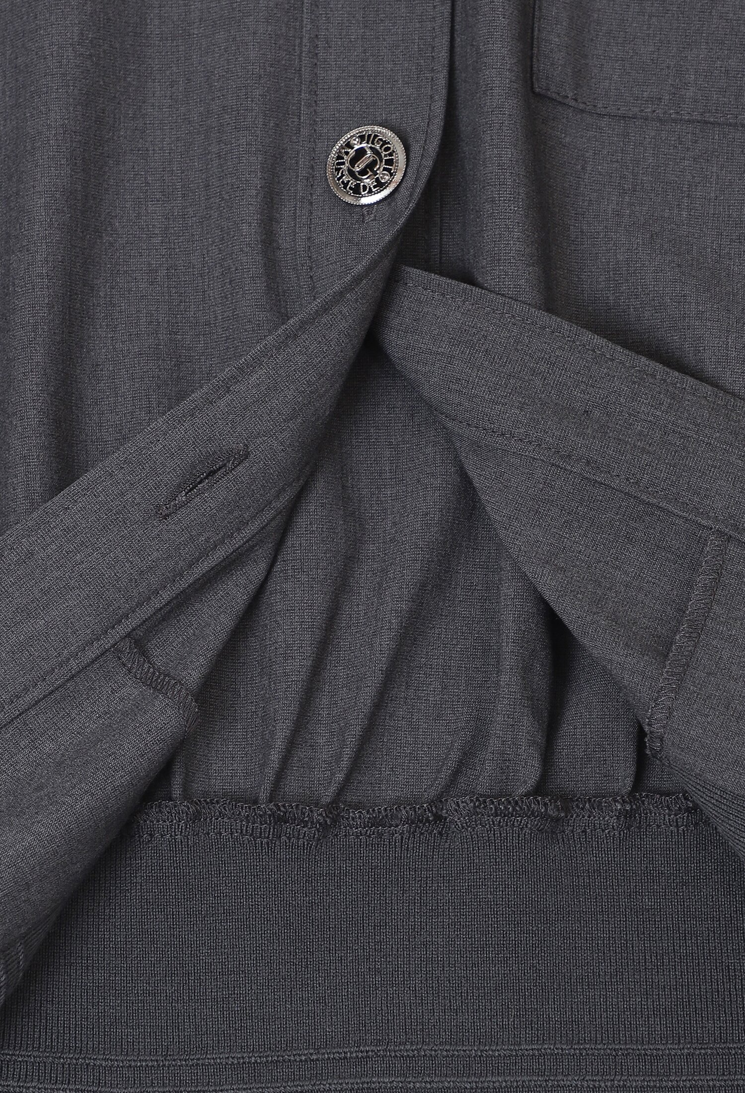 밴딩 포켓 셔츠 블라우스 (DARK GREY)