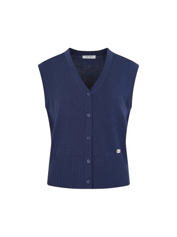 버튼 브이넥 니트 베스트 