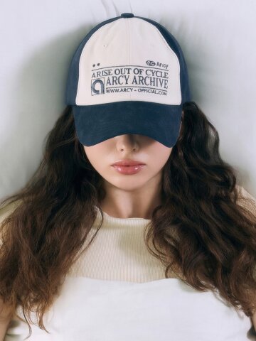 ARCHIVE BALL CAP [NAVY&IVORY]