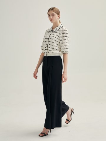 버튼 쉐입 스트라이트 슬랙스 