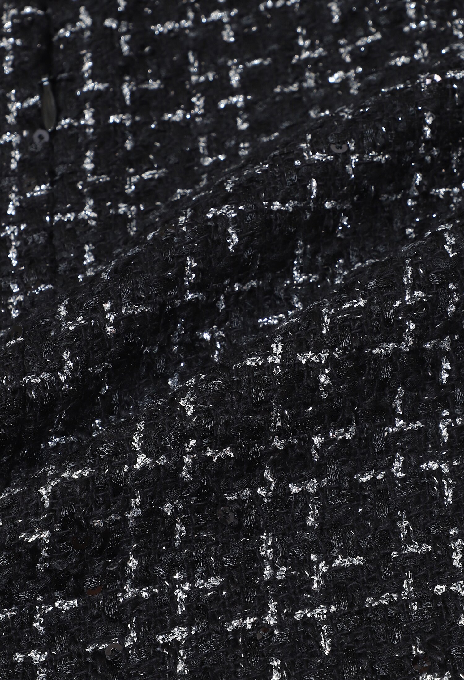 백 트임 클래식 트위드 H 스커트 (CHECK BLACK)