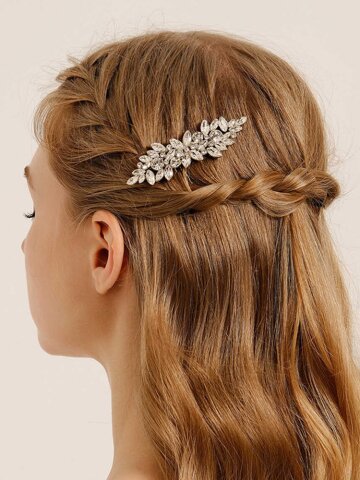 레이안 웨딩 진주 큐빅 헤어핀 반묶음 머리핀 A273