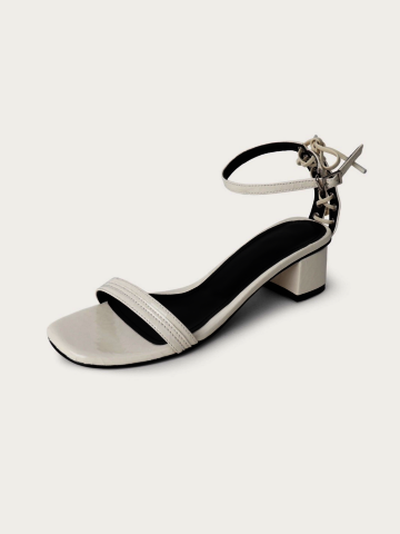 [천연소가죽] Evil Crack Strap Sandals 5cm 아이보리 sr3000
