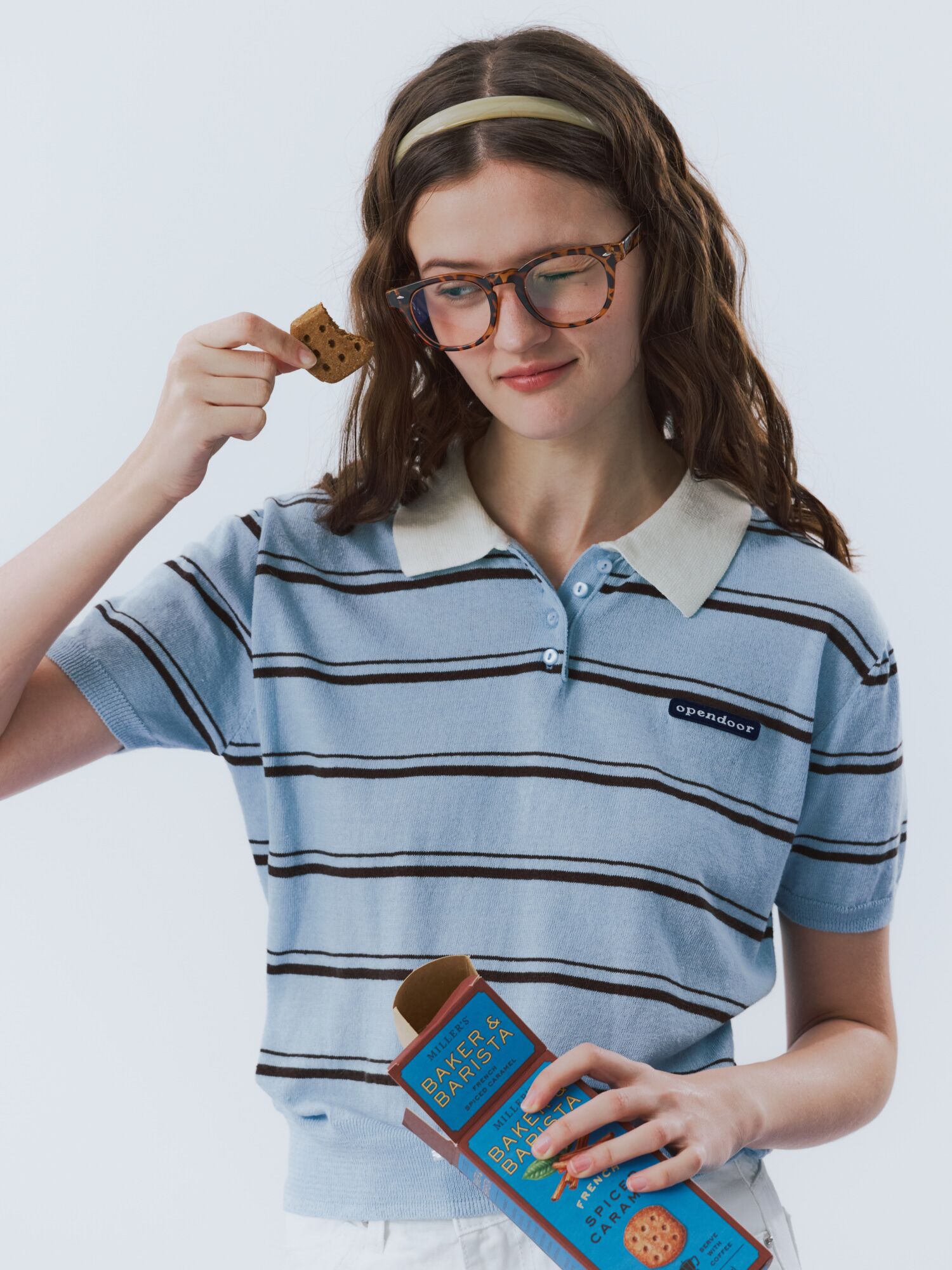 summer stripe knit blue