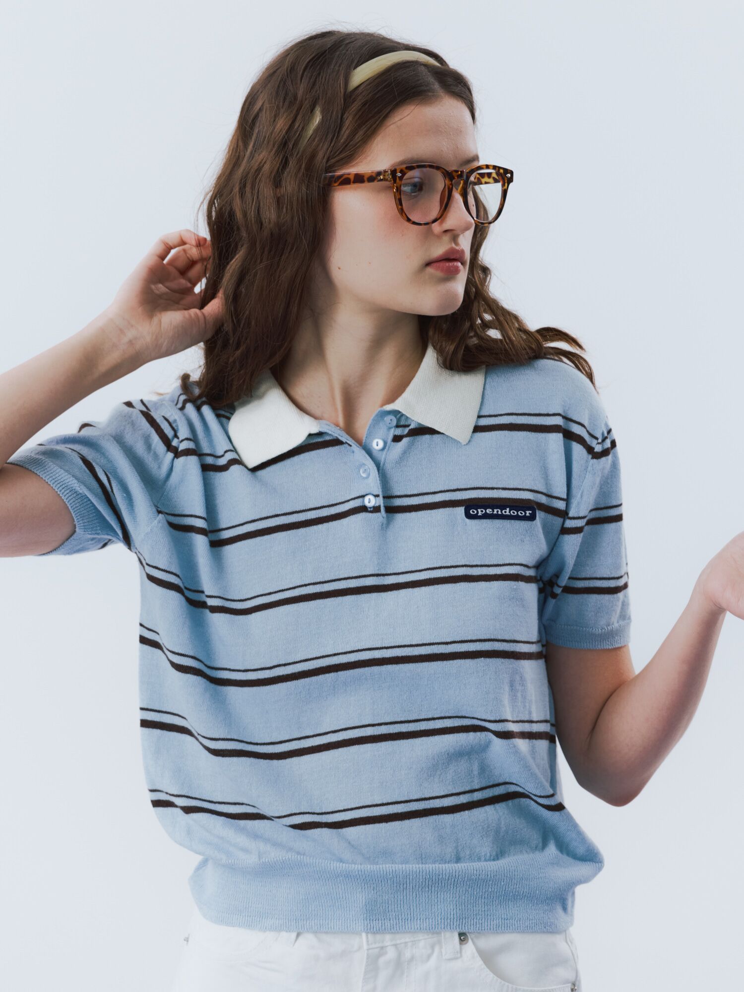 summer stripe knit blue