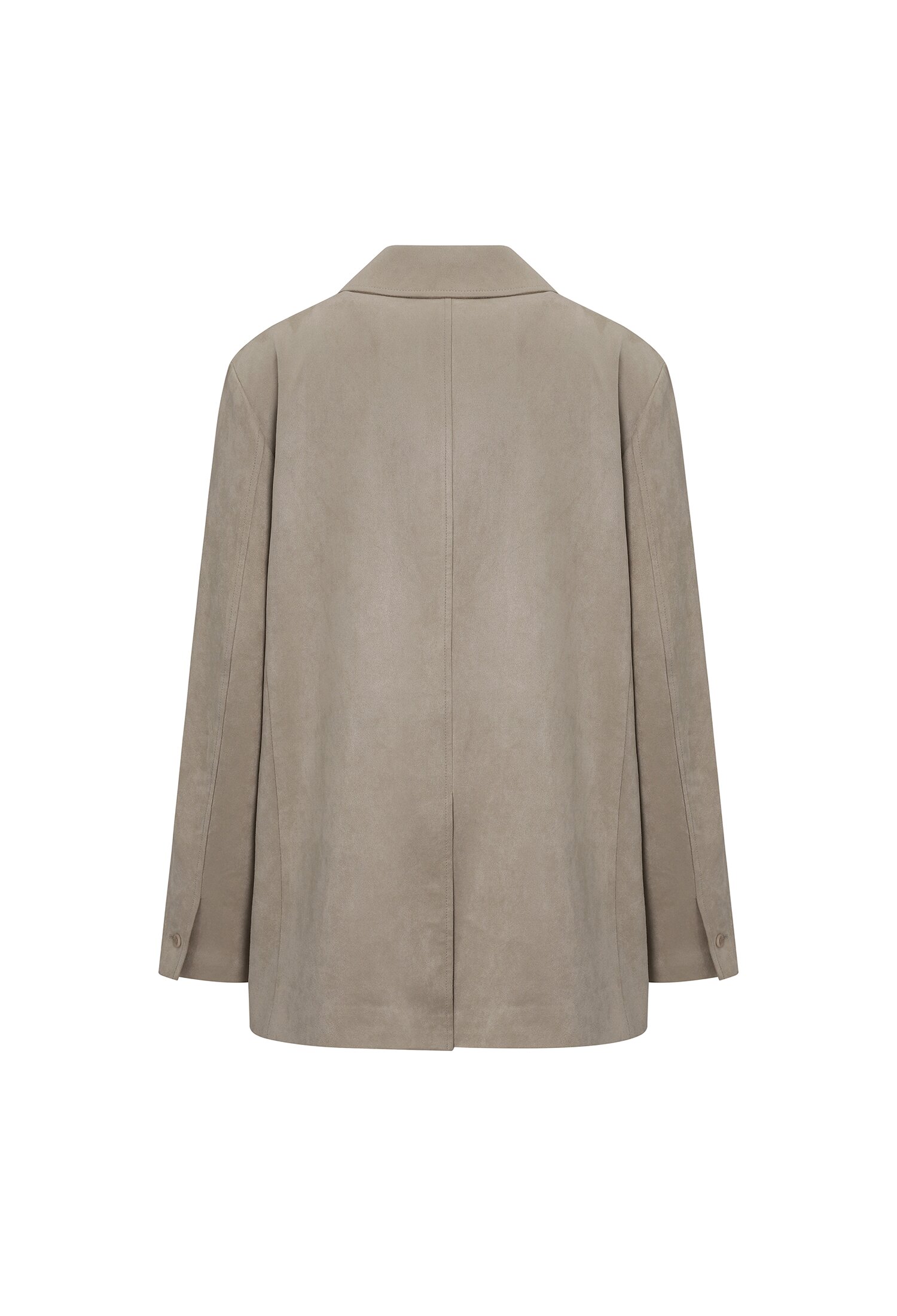 오픈 칼라 스웨이드 자켓 (LIGHT BEIGE)