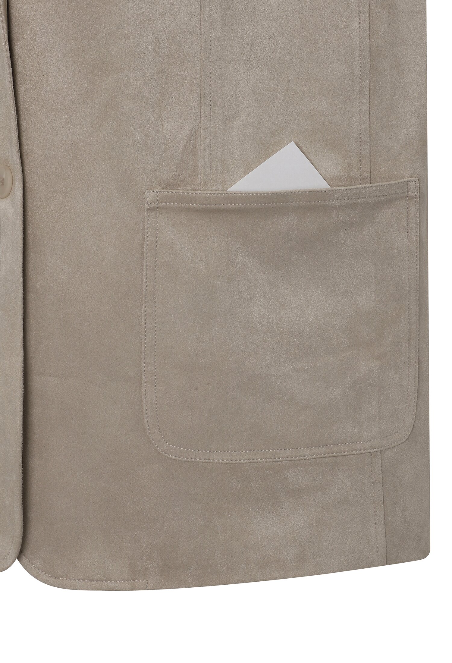 오픈 칼라 스웨이드 자켓 (LIGHT BEIGE)