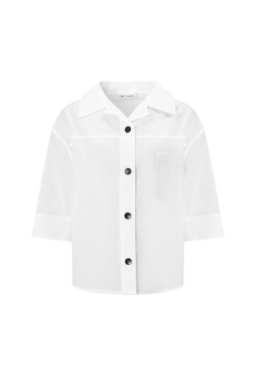 오브롱 백슬릿 블라우스 