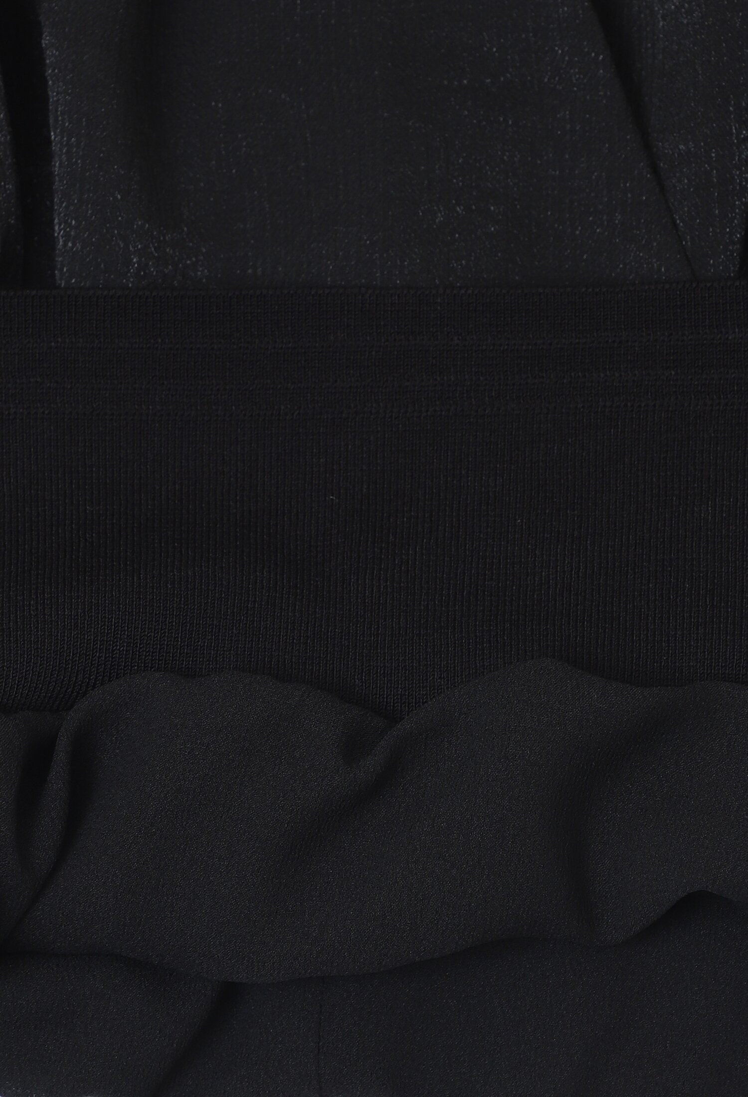 글리터 밴딩 브이넥 블라우스 (BLACK)