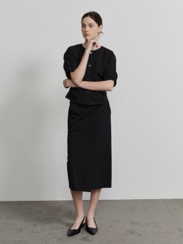 슬릿 밴딩 포켓 스커트 