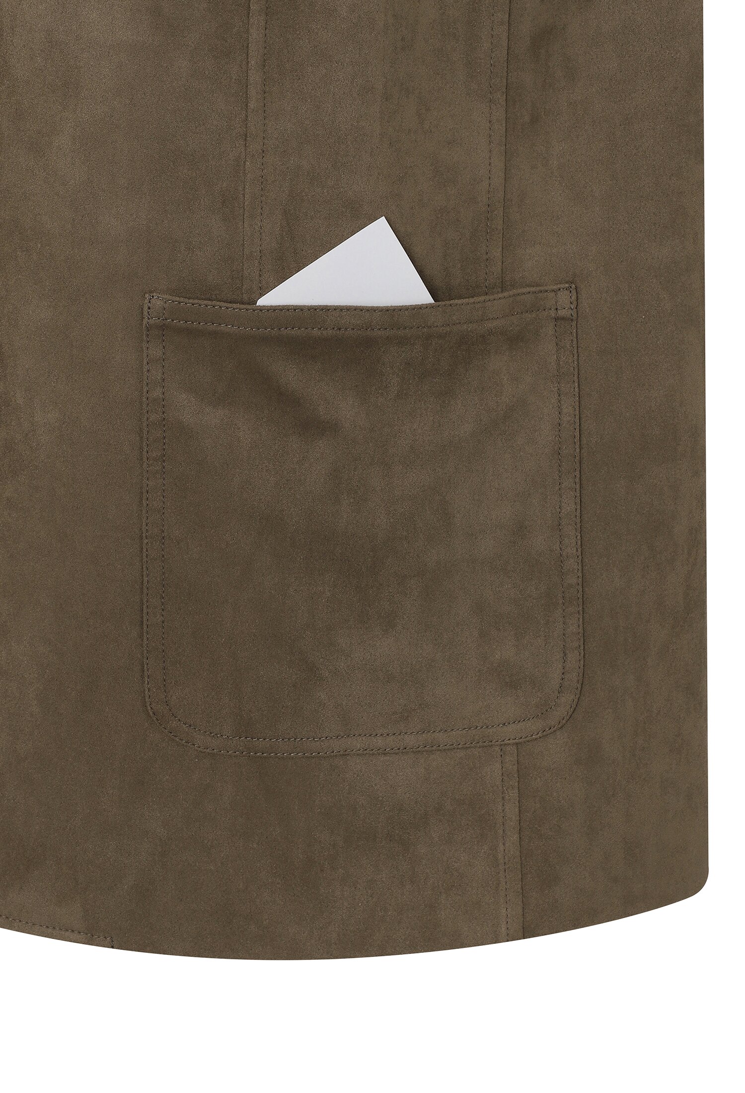 오픈 칼라 스웨이드 자켓 (KHAKI)