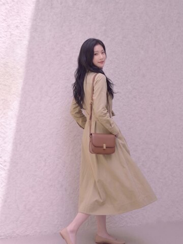 버튼업 칼라 긴팔 원피스  