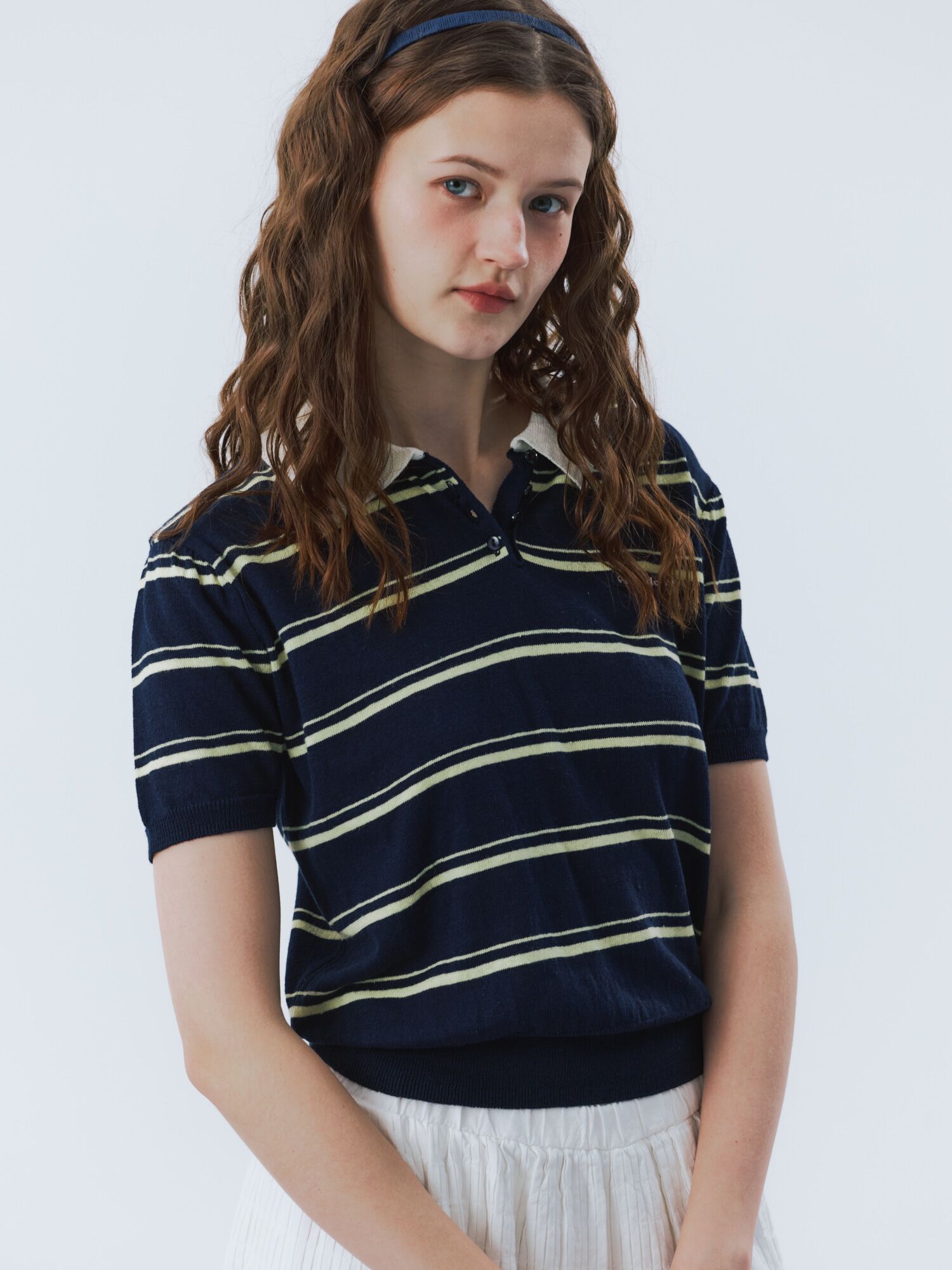 summer stripe knit navy