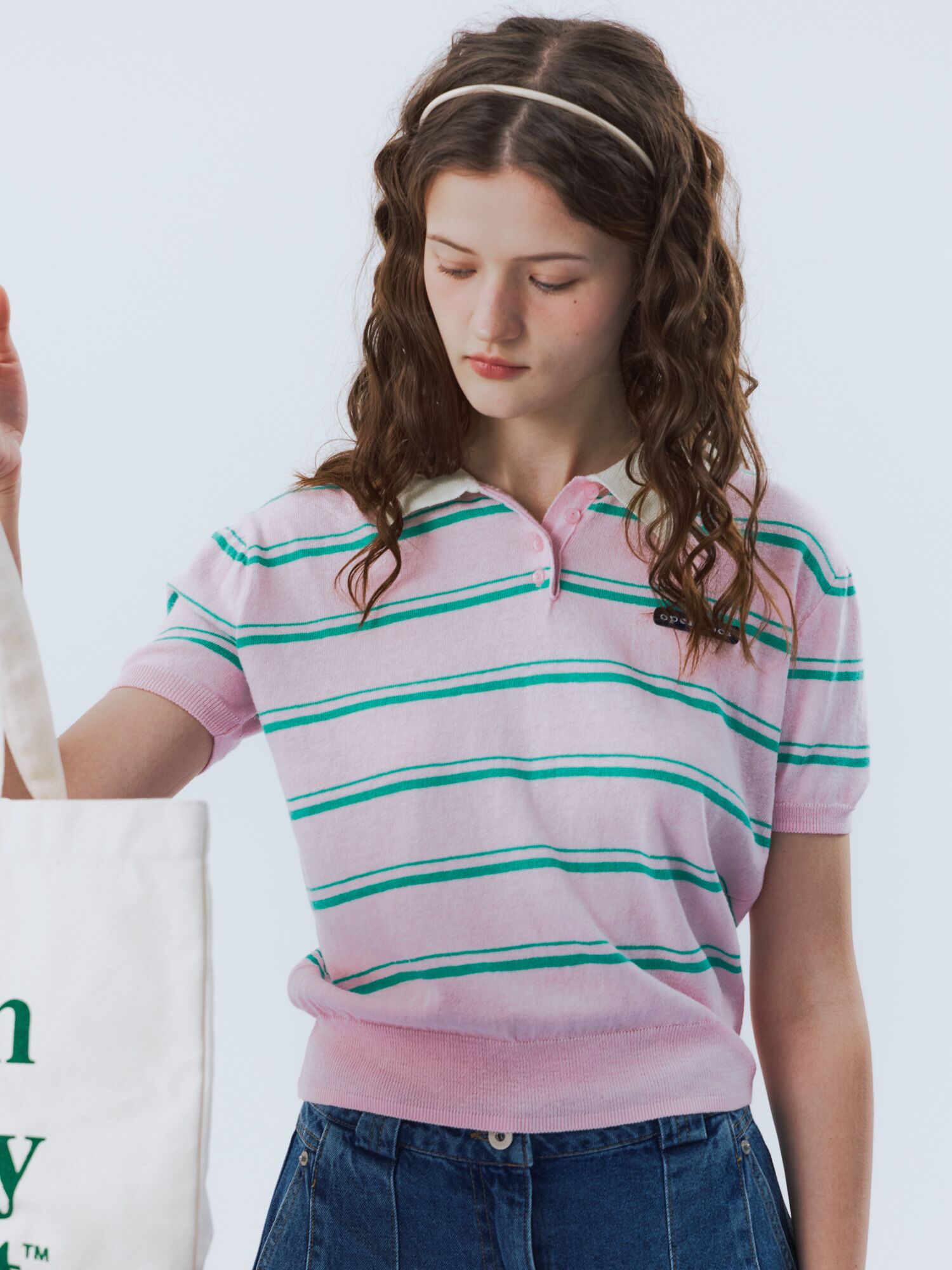 summer stripe knit pink