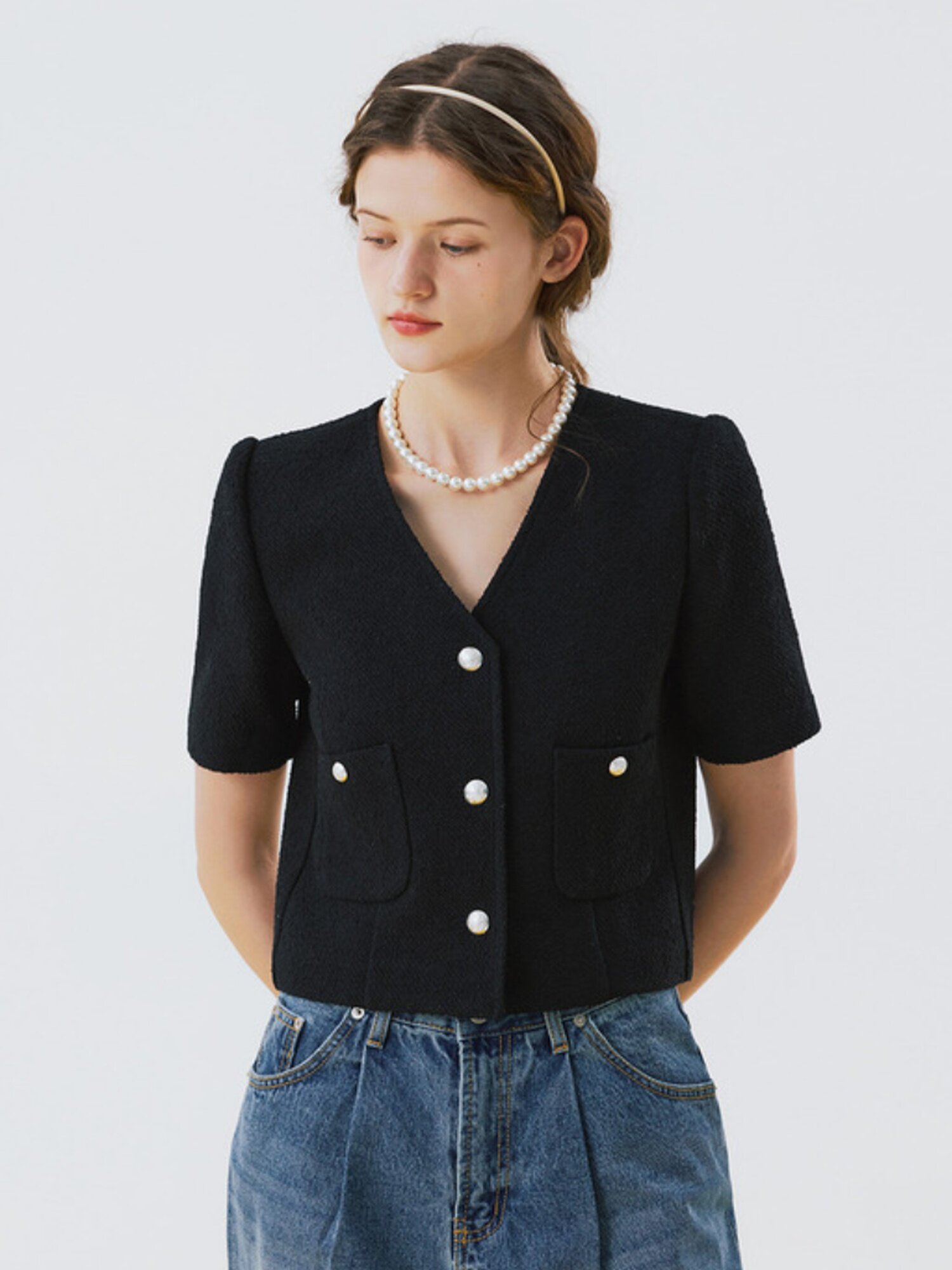 Summer tweed jacket Black