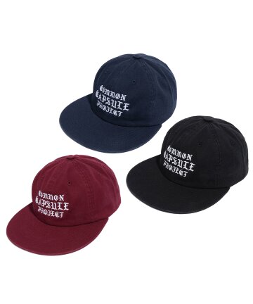 고딕 로고 6패널 플랫 바이저 캡 - 3color