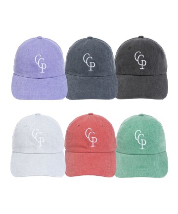 심볼 로고 피그먼트 워시드 코튼 볼캡 - 6color