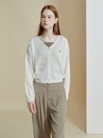 브이넥 세미크롭 가디건 