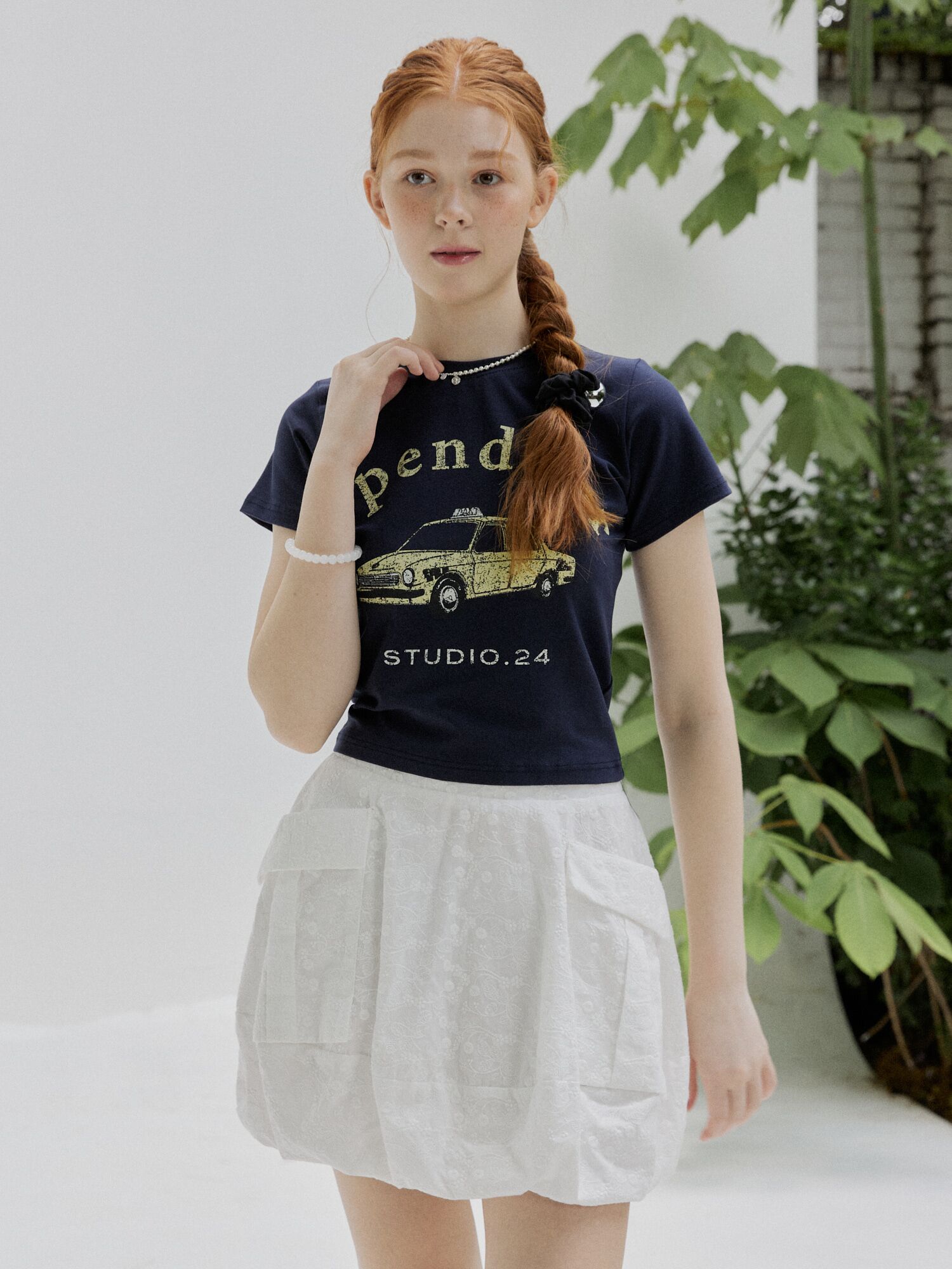 opendoor car crop tee navy