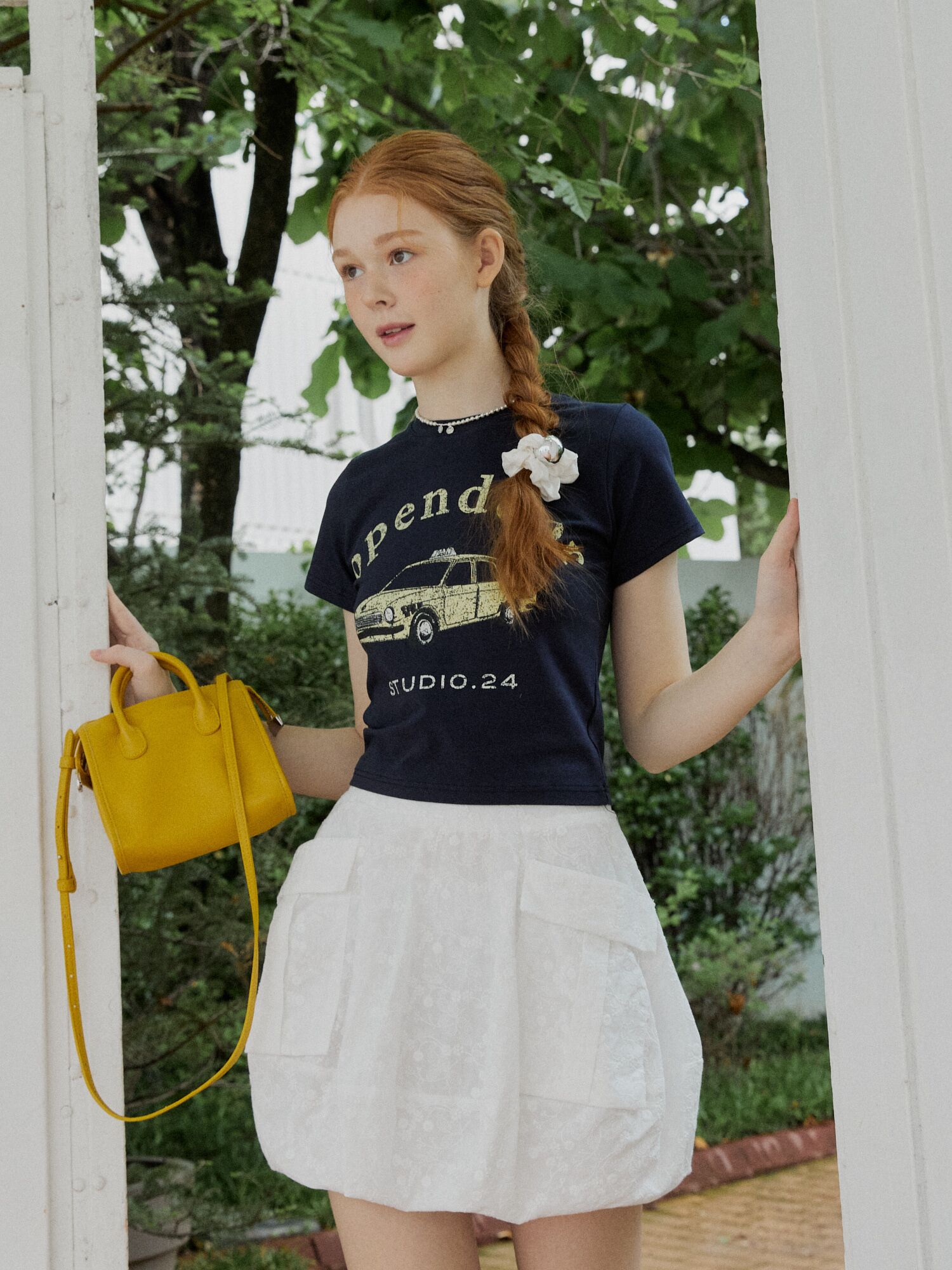 opendoor car crop tee navy